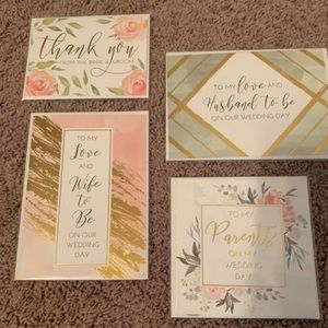 4 day wedding cards, husband, wife, parents new